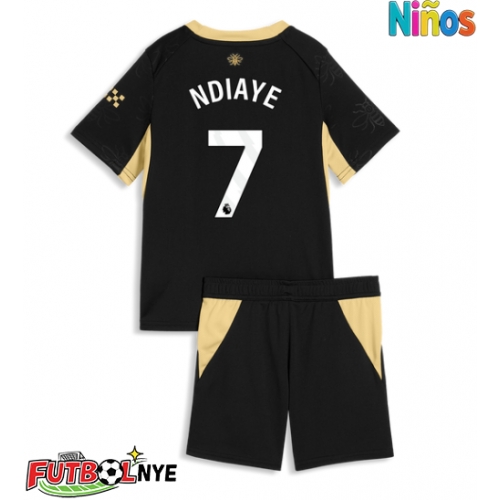 Camiseta Manchester City Iliman Ndiaye #7 Visitante Equipación para niños 2026-27 manga corta (+ pantalones cortos)